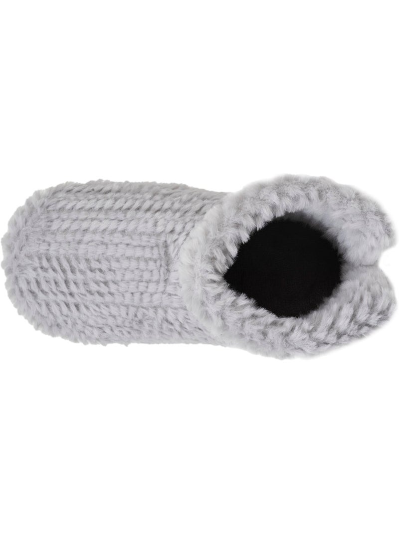 Zapatillas botines imitación de piel, suela antideslizante mujer isotoner Gris gris - Kiabi