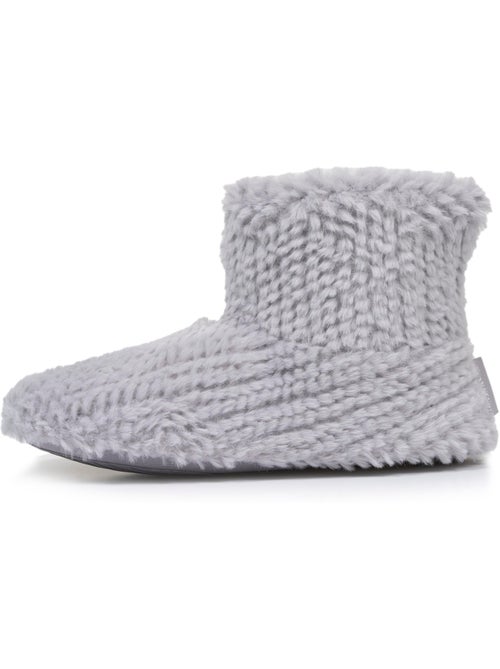 Zapatillas botines imitación de piel, suela antideslizante mujer isotoner - Kiabi