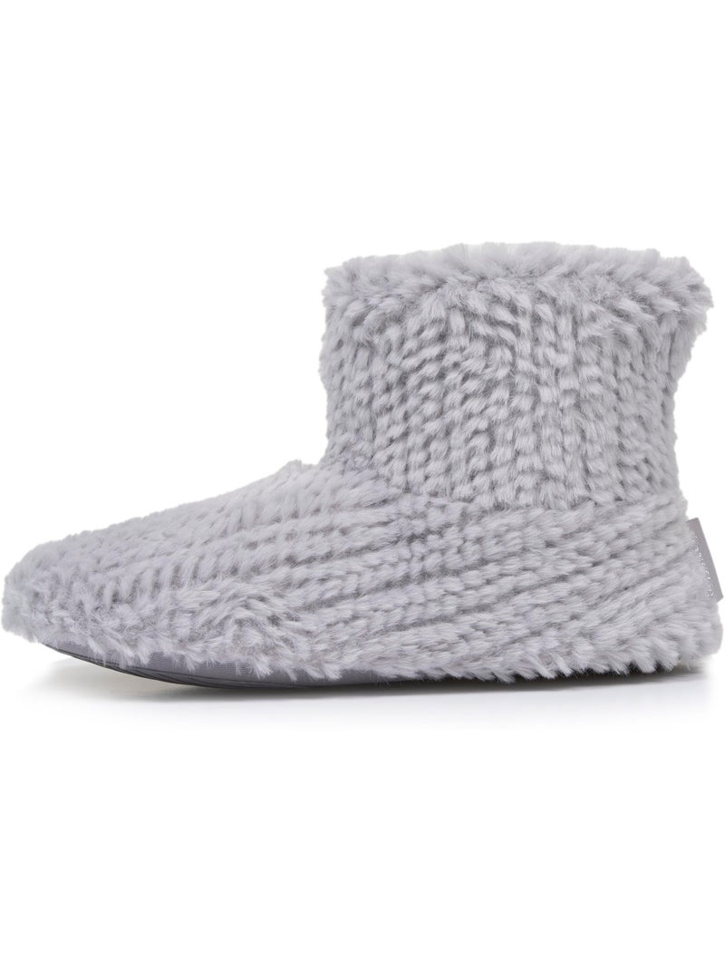 Zapatillas botines imitación de piel, suela antideslizante mujer isotoner Gris gris - Kiabi
