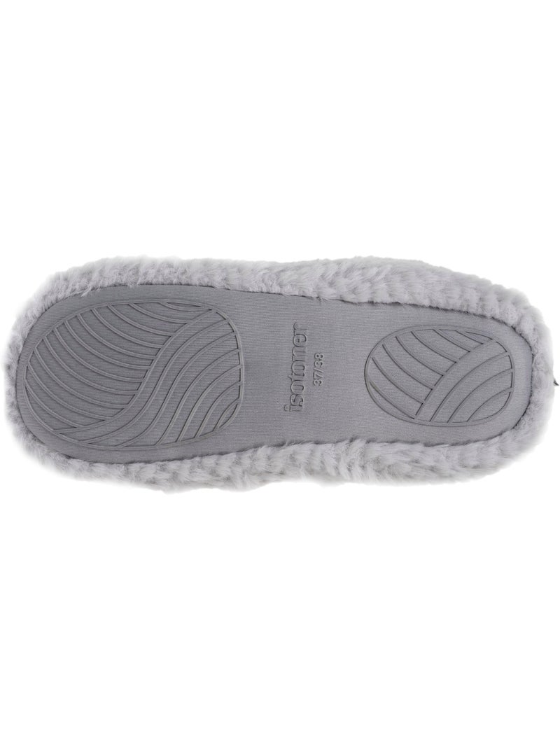 Zapatillas botines imitación de piel, suela antideslizante mujer isotoner Gris gris - Kiabi