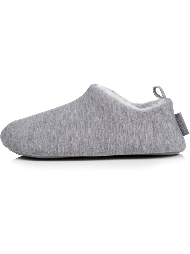 Zapatillas botines jersey, suela de goma antideslizante mujer Gris jaspeado - Kiabi