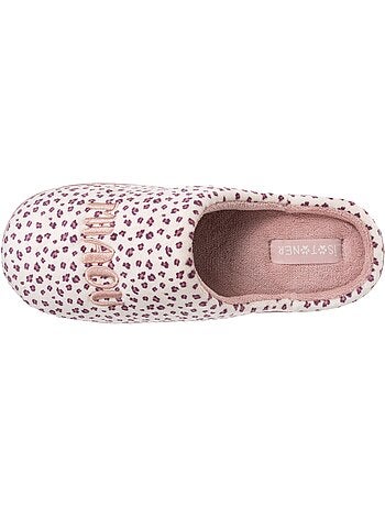 Zapatillas botines microvellón con estampado de leopardo, niña Isotoner