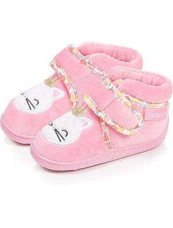 Zapatillas botines microvellón con sujeción reforzada, bebé niña isotoner