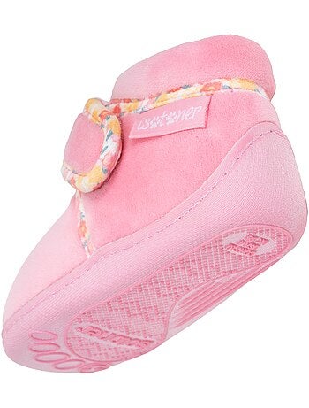 Zapatillas botines microvellón con sujeción reforzada, bebé niña isotoner