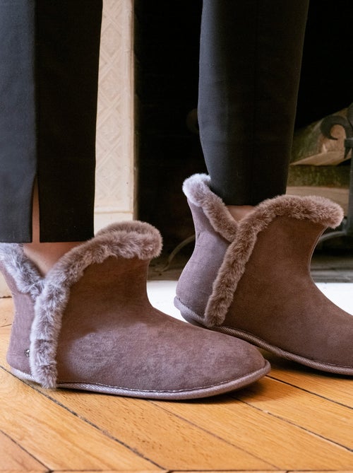 Zapatillas botines muy cómoda y cálida, con forro y ribete mujer Isotoner - Kiabi