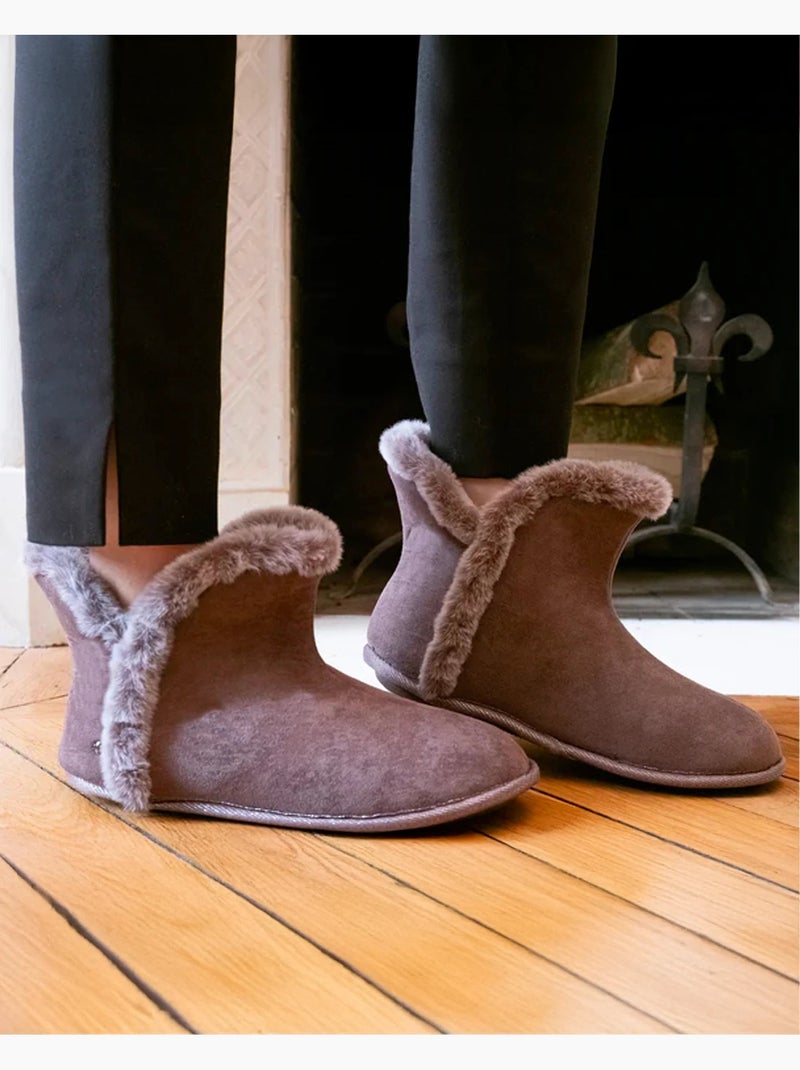 Zapatillas botines muy cómoda y cálida, con forro y ribete mujer Isotoner Gris gris - Kiabi