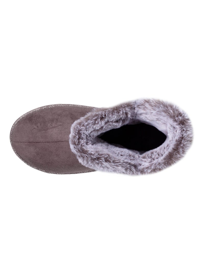 Zapatillas botines muy cómoda y cálida, con forro y ribete mujer Isotoner Gris gris - Kiabi