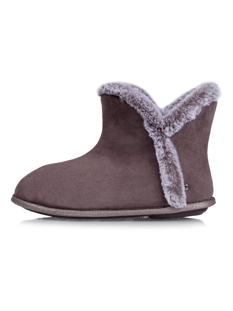 Zapatillas botines muy cómoda y cálida, con forro y ribete mujer Isotoner Gris gris - Kiabi