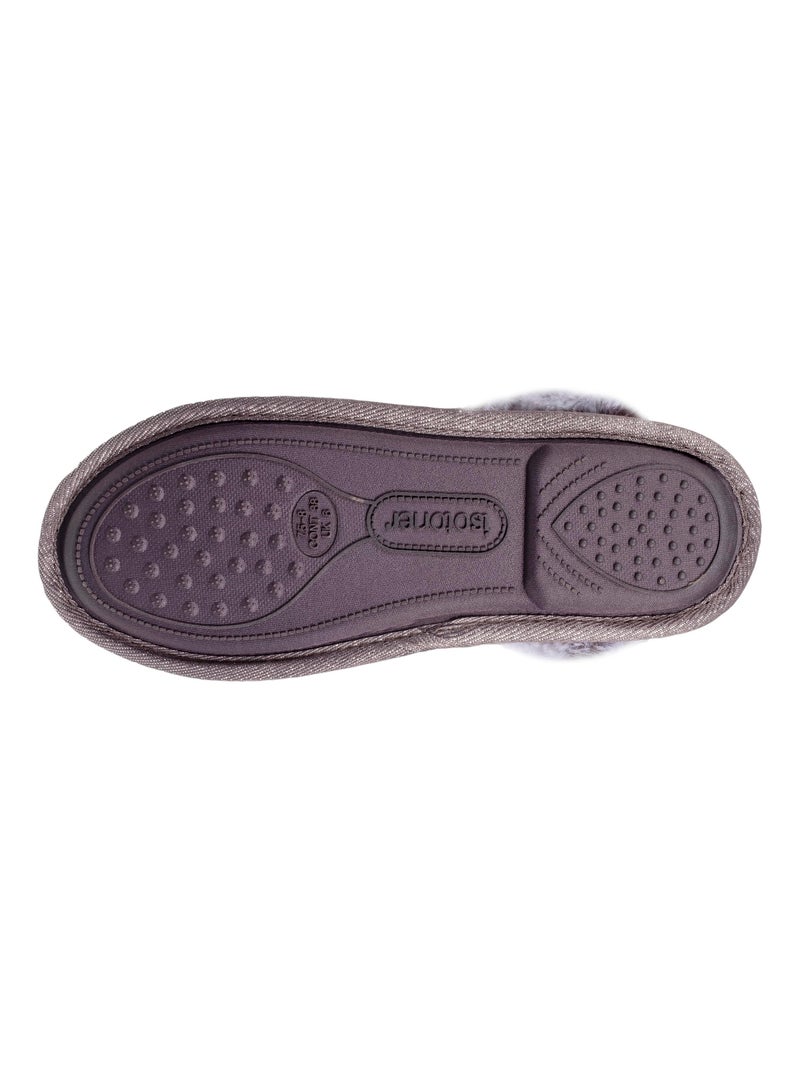Zapatillas botines muy cómoda y cálida, con forro y ribete mujer Isotoner Gris gris - Kiabi
