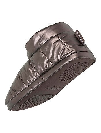 Zapatillas botines nylon metalizado, suela antideslizante mujer Isotoner