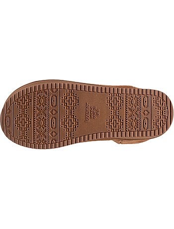 Zapatillas botines parte superior de cuero, suela de mujer isotoner