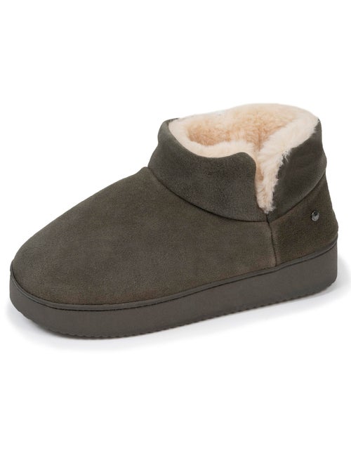 Zapatillas botines parte superior de cuero, suela de mujer isotoner - Kiabi Zapatillas botines parte superior de cuero, suela de mujer isotoner - Kiabi