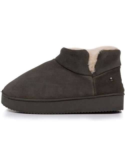 Zapatillas botines parte superior de cuero, suela de mujer isotoner - Kiabi Zapatillas botines parte superior de cuero, suela de mujer isotoner - Kiabi