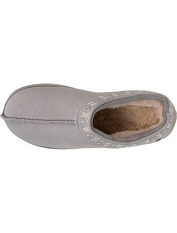 Zapatillas botines parte superior de cuero, suela de mujer isotoner