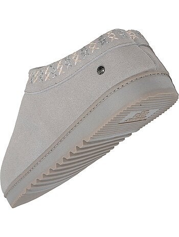 Zapatillas botines parte superior de cuero, suela de mujer isotoner