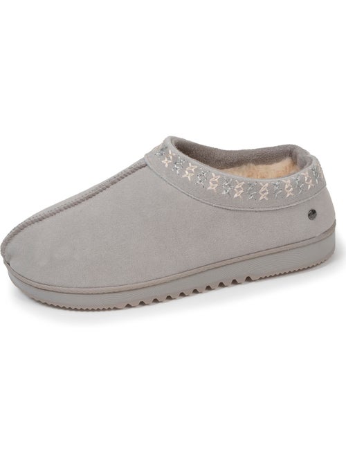 Zapatillas botines parte superior de cuero, suela de mujer isotoner - Kiabi Zapatillas botines parte superior de cuero, suela de mujer isotoner - Kiabi