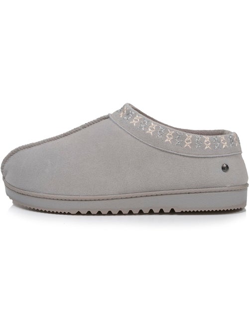 Zapatillas botines parte superior de cuero, suela de mujer isotoner - Kiabi Zapatillas botines parte superior de cuero, suela de mujer isotoner - Kiabi
