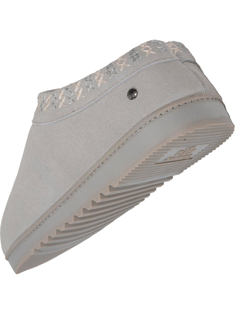 Zapatillas botines parte superior de cuero, suela de mujer isotoner Gris gris - Kiabi