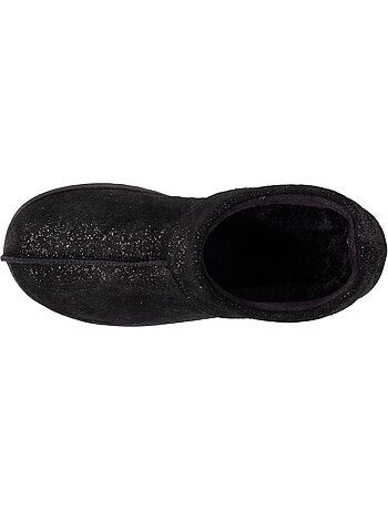Zapatillas botines parte superior de cuero, suela de mujer isotoner