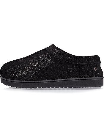 Zapatillas botines parte superior de cuero, suela de mujer isotoner