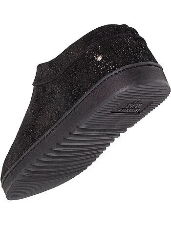 Zapatillas botines parte superior de cuero, suela de mujer isotoner