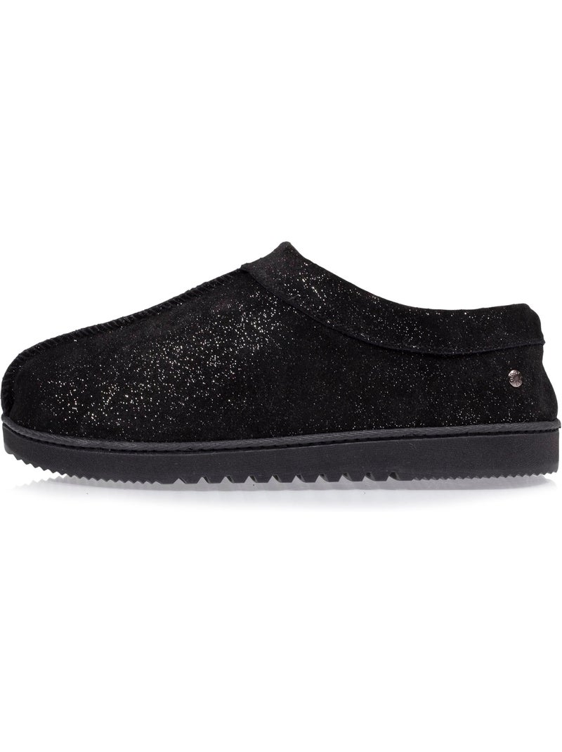 Zapatillas botines parte superior de cuero, suela de mujer isotoner Negro Gris Negro - Kiabi