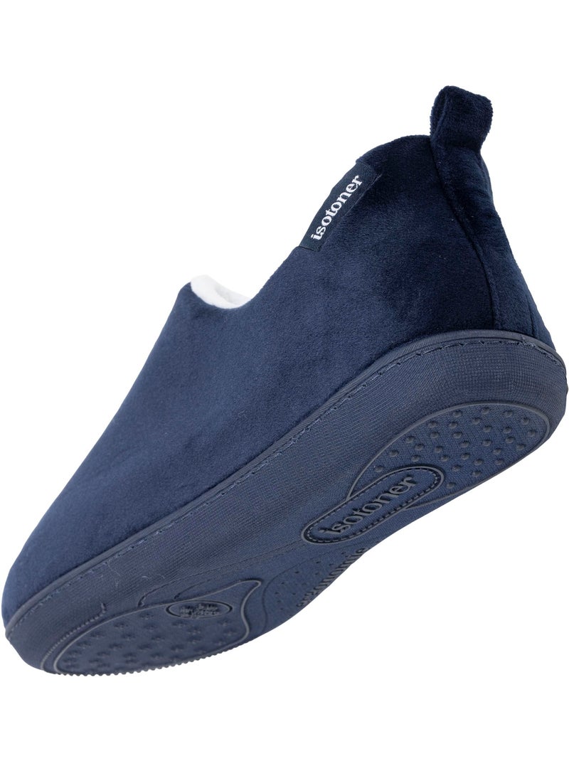 Zapatillas botines plantilla ergonómica microvelour con mujer Isotoner Azul marino - Kiabi