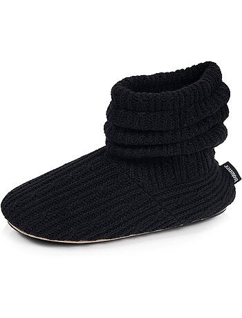 Zapatillas botines punto de raso y lazo mujer isotoner