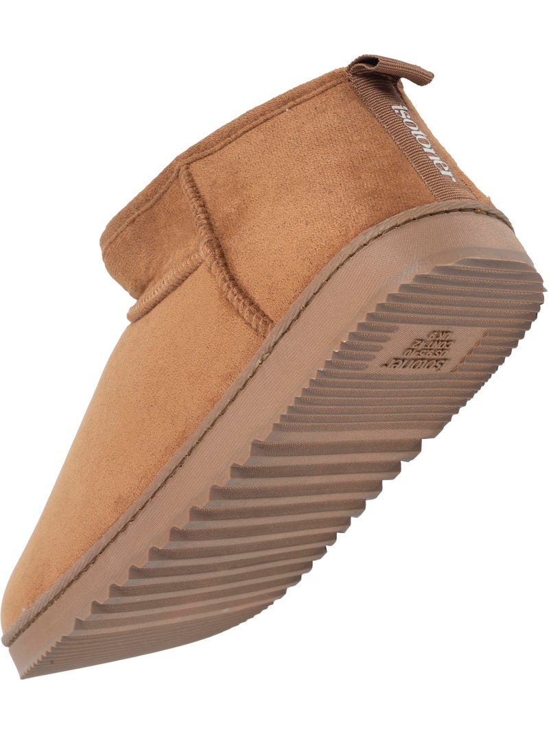 Zapatillas botines suede - suela con tacos hombre isotoner Camel - Kiabi