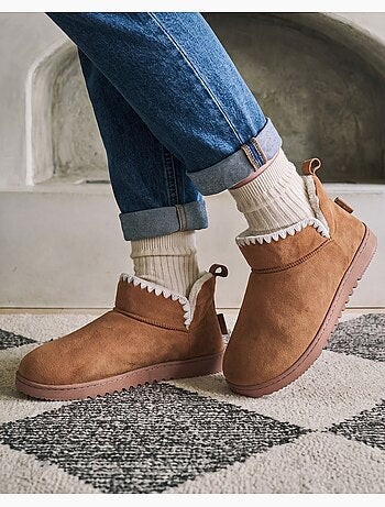 Zapatillas botines suede - suela con tacos mujer isotoner