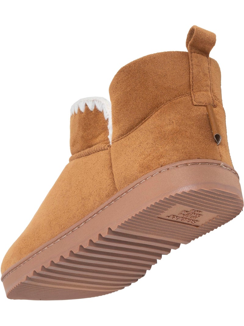 Zapatillas botines suede - suela con tacos mujer isotoner Camel - Kiabi