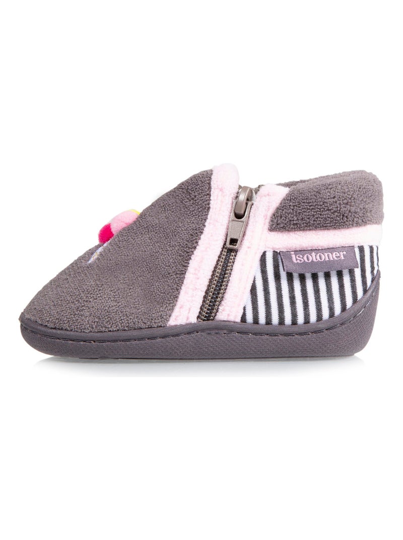 Zapatillas botines suela antideslizante bebé niña Isotoner Gris gris - Kiabi