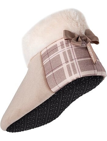 Zapatillas botines suela microvelour antideslizante mujer Isotoner