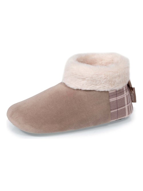 Zapatillas botines suela microvelour antideslizante mujer Isotoner - Kiabi