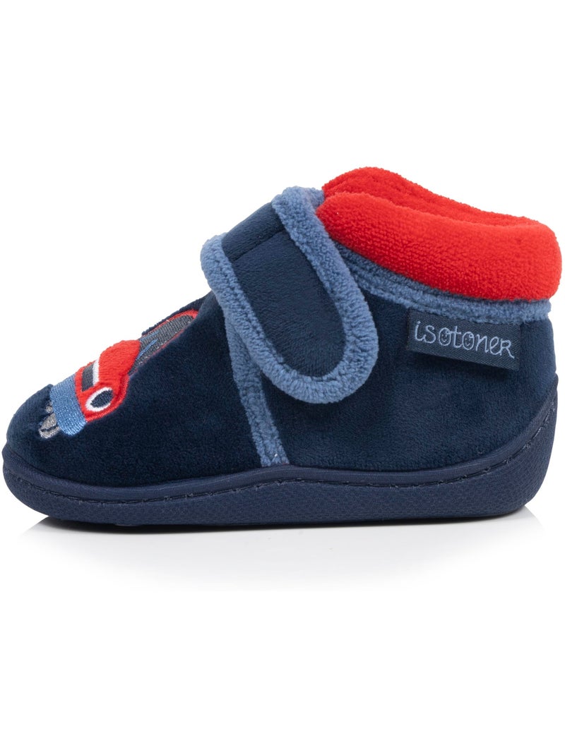 Zapatillas botines terciopelo con sujeción reforzada, bebé niño Isotoner Azul marino - Kiabi