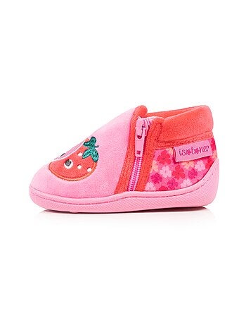 Zapatillas botines terciopelo, soporte reforzado, cierre bebé niña Isotoner