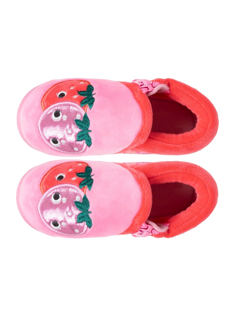 Zapatillas botines terciopelo, soporte reforzado, cierre bebé niña Isotoner Rosa - Kiabi