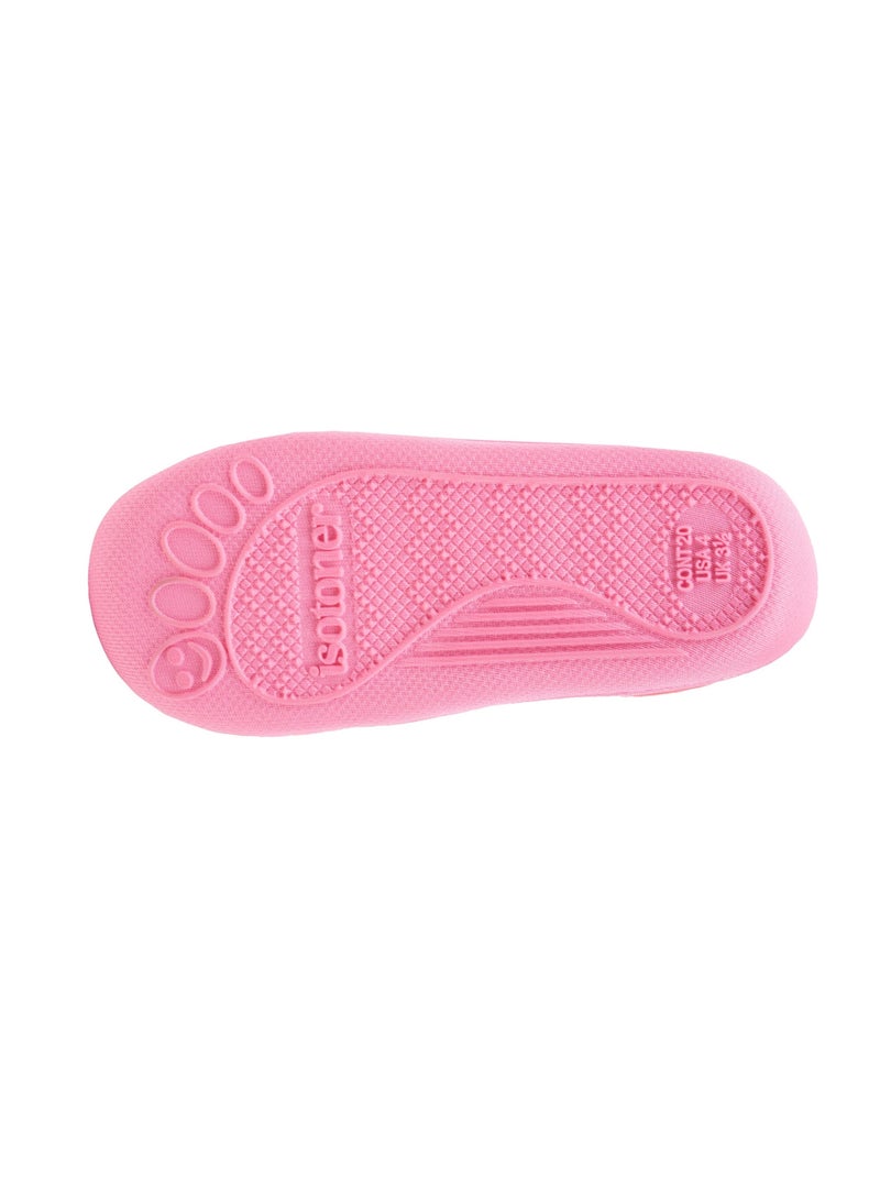 Zapatillas botines terciopelo, soporte reforzado, cierre bebé niña Isotoner Rosa - Kiabi