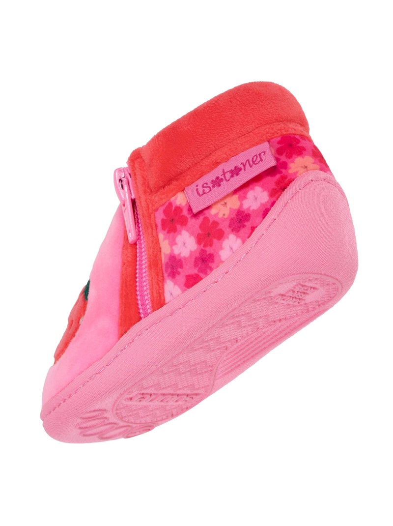 Zapatillas botines terciopelo, soporte reforzado, cierre bebé niña Isotoner Rosa - Kiabi