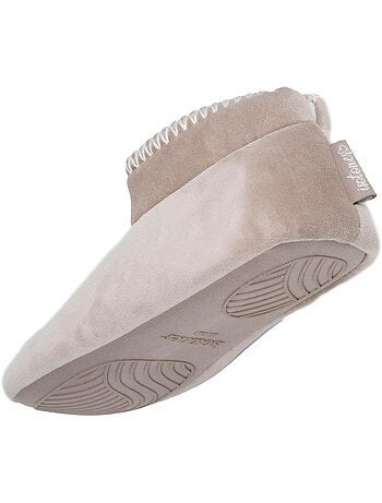 Zapatillas botines terciopelo, suela de goma antideslizante mujer Isotoner