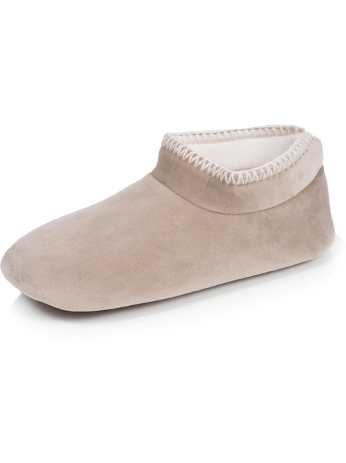 Zapatillas botines terciopelo, suela de goma antideslizante mujer Isotoner - Kiabi