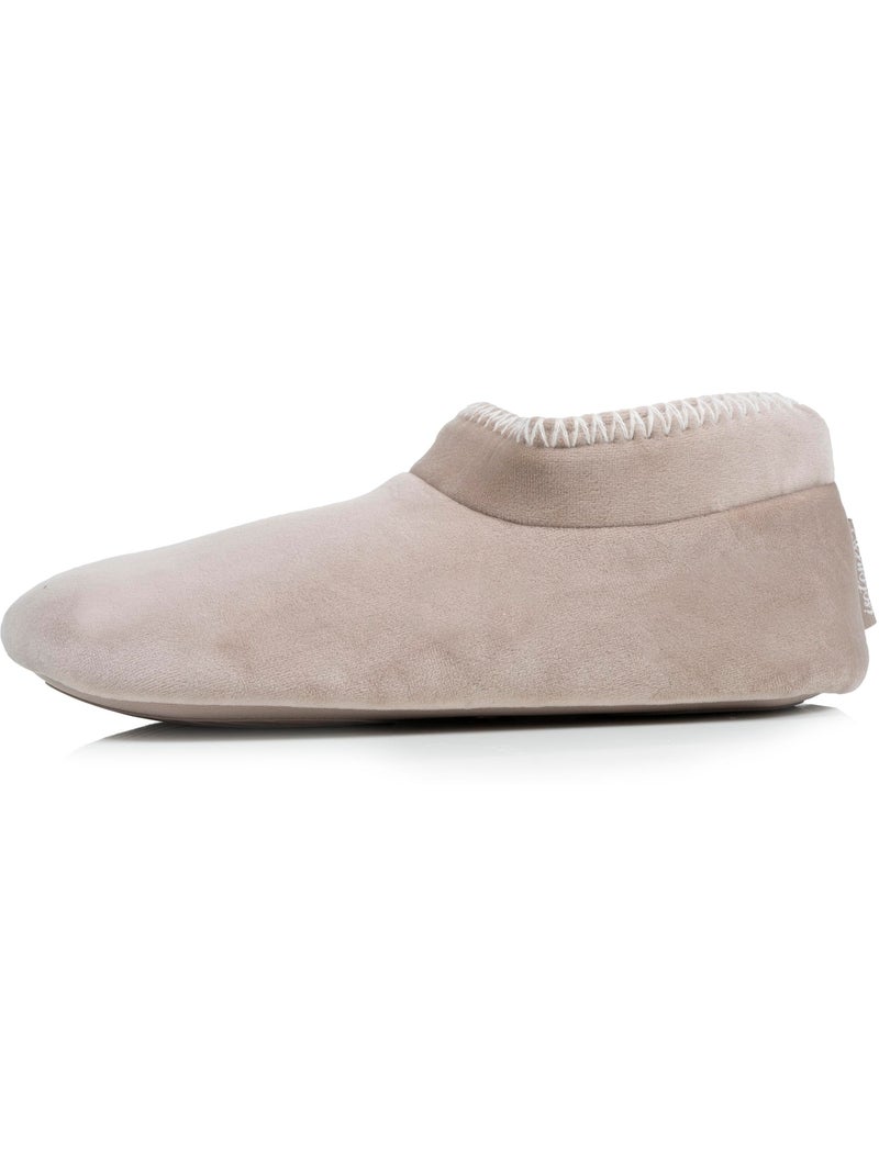 Zapatillas botines terciopelo, suela de goma antideslizante mujer Isotoner Beige - Kiabi