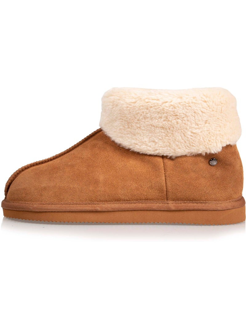 Zapatillas botines ultracómoda y muy cálida, con forro de mujer isotoner Camel - Kiabi
