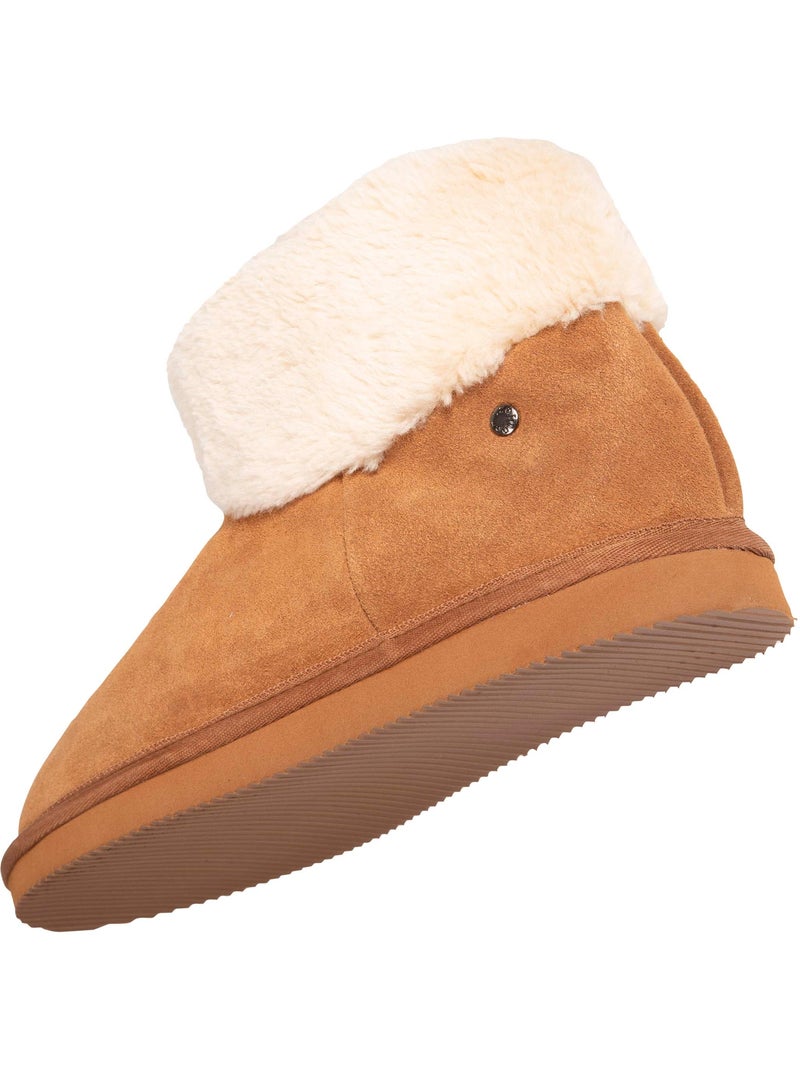 Zapatillas botines ultracómoda y muy cálida, con forro de mujer isotoner Camel - Kiabi