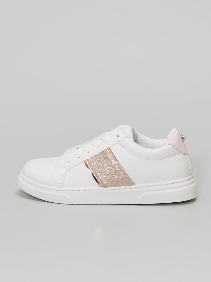 Zapatillas brillantes de material sintético BLANCO - Kiabi