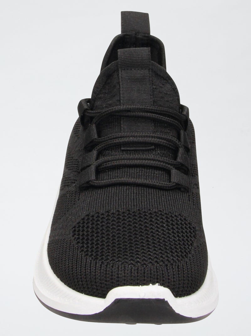 Zapatillas calcetín con cordones elásticos NEGRO - Kiabi