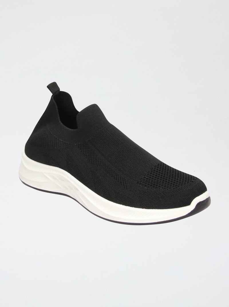 Zapatillas calcetín de malla Negro - Kiabi