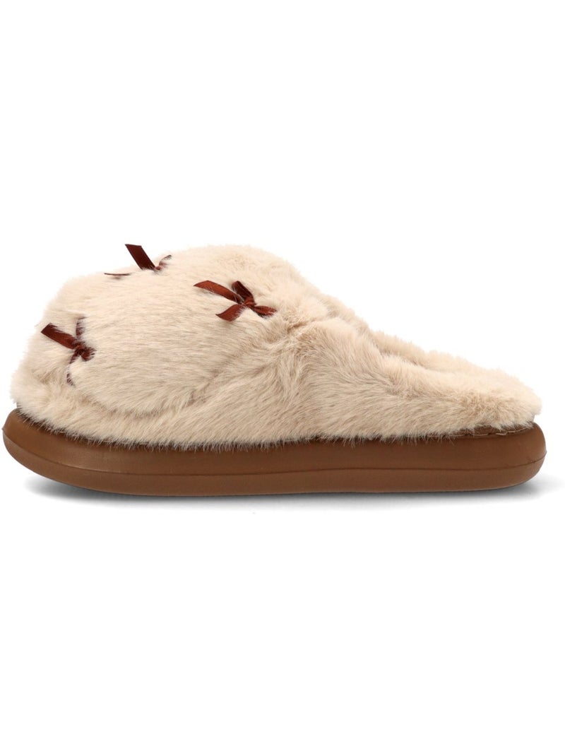 Zapatillas casa casa punta cerrada mujer suela plana - traviata Taupe - Kiabi
