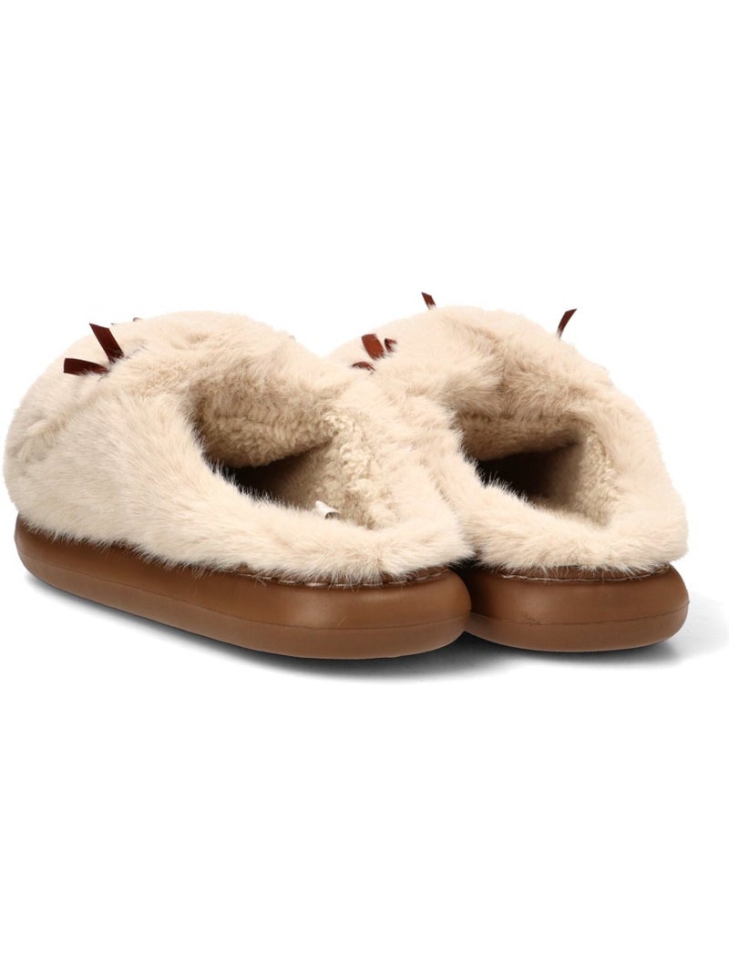 Zapatillas casa casa punta cerrada mujer suela plana - traviata Taupe - Kiabi