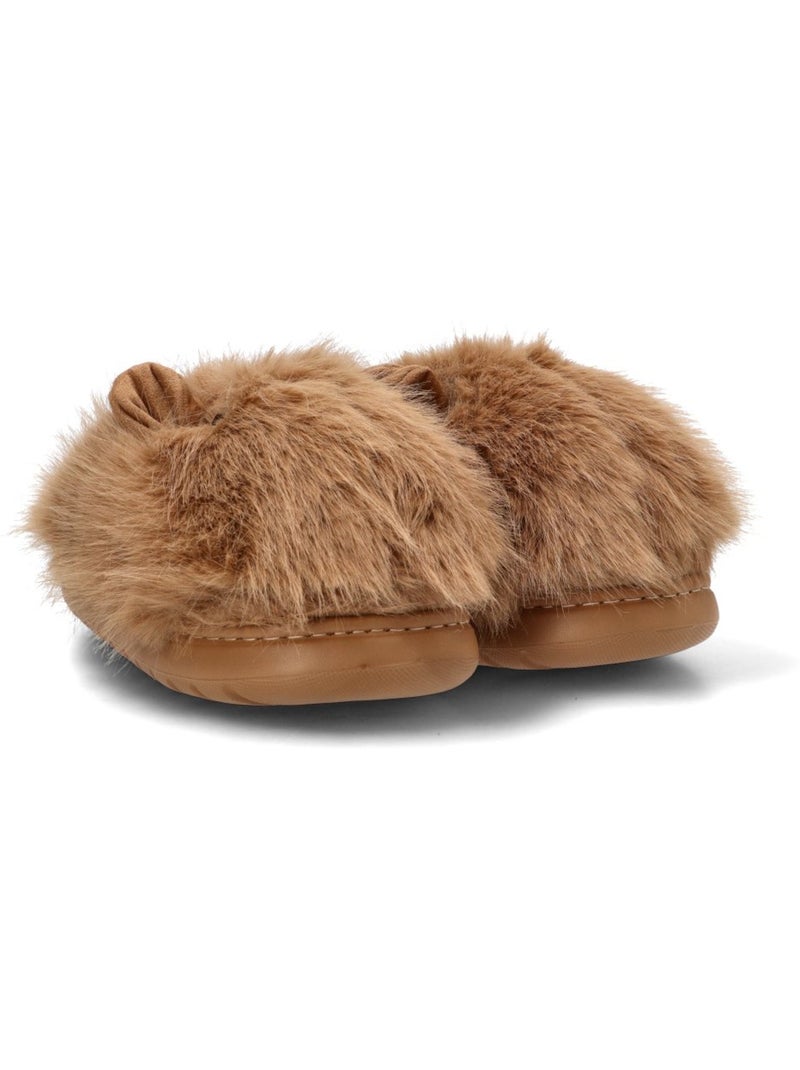 Zapatillas casa casa punta cerrada mujer suela plana - traviata Taupe - Kiabi